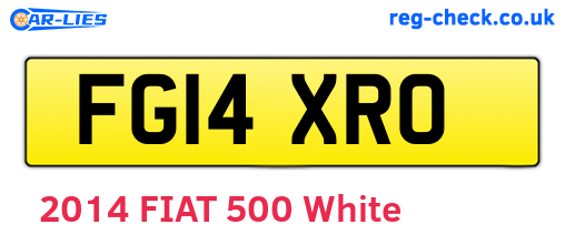 FG14XRO are the vehicle registration plates.