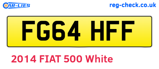 FG64HFF are the vehicle registration plates.