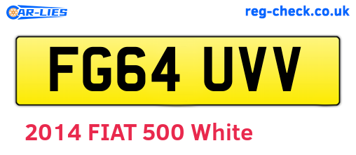 FG64UVV are the vehicle registration plates.