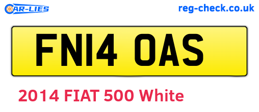 FN14OAS are the vehicle registration plates.