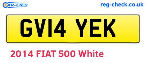 GV14YEK are the vehicle registration plates.