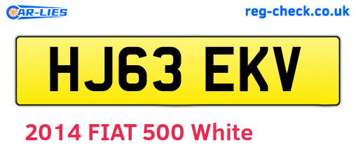 HJ63EKV are the vehicle registration plates.