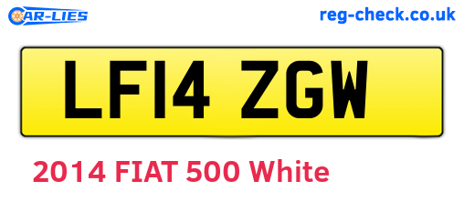 LF14ZGW are the vehicle registration plates.