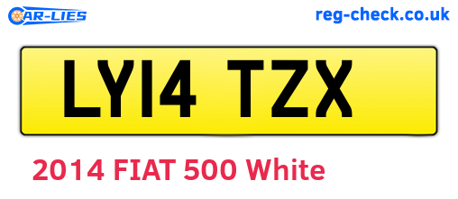 LY14TZX are the vehicle registration plates.