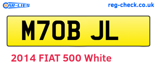 M70BJL are the vehicle registration plates.