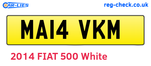 MA14VKM are the vehicle registration plates.