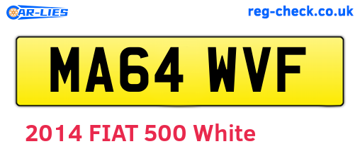 MA64WVF are the vehicle registration plates.