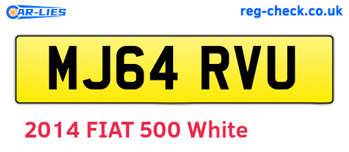 MJ64RVU are the vehicle registration plates.