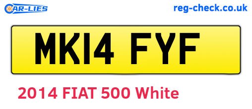 MK14FYF are the vehicle registration plates.