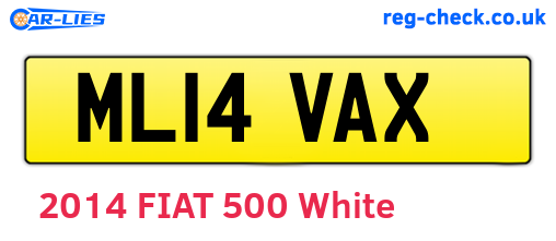 ML14VAX are the vehicle registration plates.