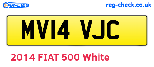 MV14VJC are the vehicle registration plates.