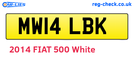 MW14LBK are the vehicle registration plates.