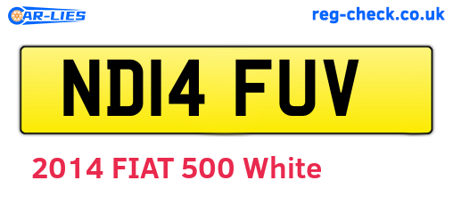 ND14FUV are the vehicle registration plates.