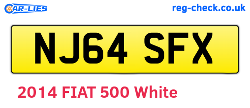 NJ64SFX are the vehicle registration plates.