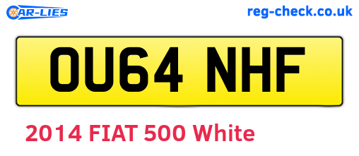 OU64NHF are the vehicle registration plates.