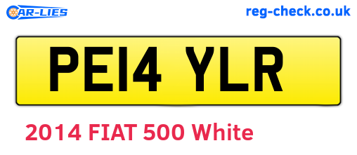 PE14YLR are the vehicle registration plates.
