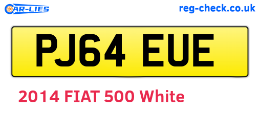 PJ64EUE are the vehicle registration plates.