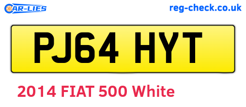 PJ64HYT are the vehicle registration plates.