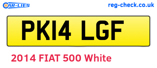 PK14LGF are the vehicle registration plates.