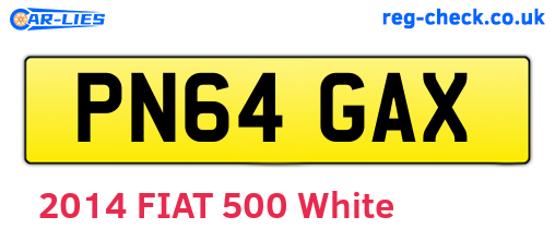 PN64GAX are the vehicle registration plates.