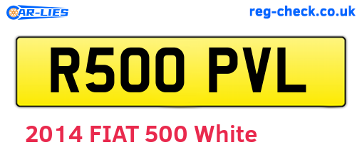 R500PVL are the vehicle registration plates.