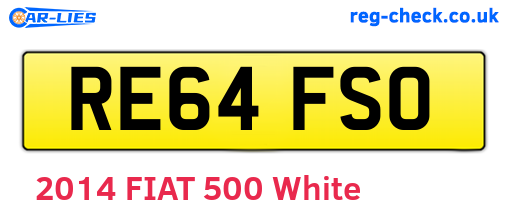 RE64FSO are the vehicle registration plates.