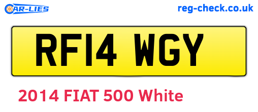 RF14WGY are the vehicle registration plates.