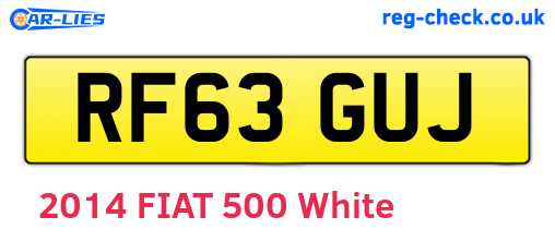 RF63GUJ are the vehicle registration plates.