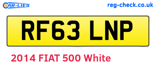 RF63LNP are the vehicle registration plates.