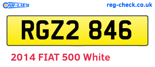 RGZ2846 are the vehicle registration plates.
