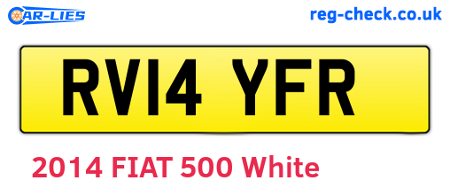 RV14YFR are the vehicle registration plates.