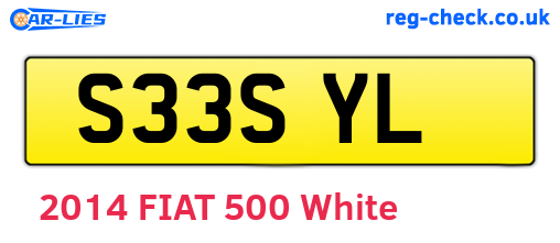 S33SYL are the vehicle registration plates.