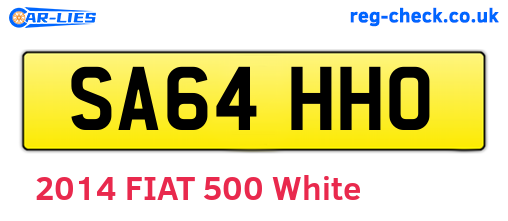 SA64HHO are the vehicle registration plates.