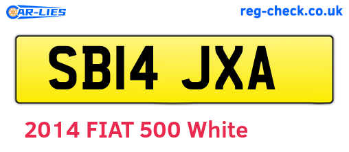 SB14JXA are the vehicle registration plates.