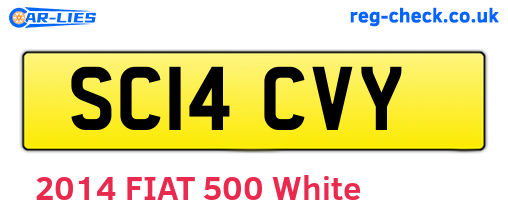 SC14CVY are the vehicle registration plates.