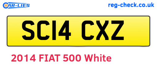 SC14CXZ are the vehicle registration plates.