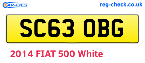 SC63OBG are the vehicle registration plates.