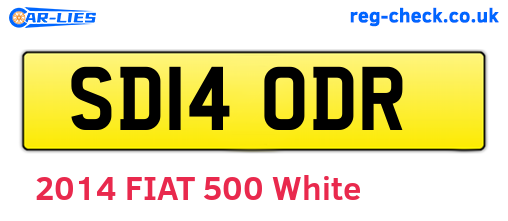 SD14ODR are the vehicle registration plates.