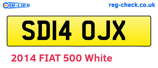 SD14OJX are the vehicle registration plates.