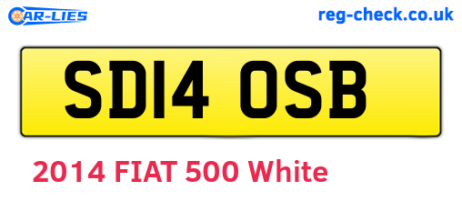 SD14OSB are the vehicle registration plates.