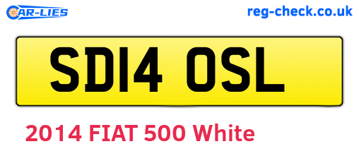 SD14OSL are the vehicle registration plates.