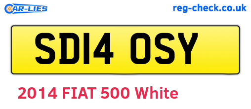 SD14OSY are the vehicle registration plates.
