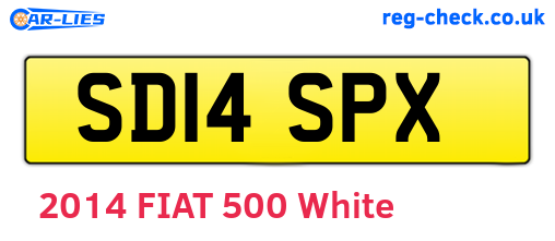 SD14SPX are the vehicle registration plates.