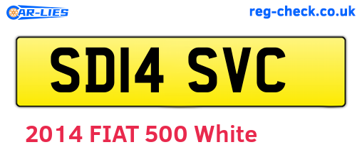 SD14SVC are the vehicle registration plates.