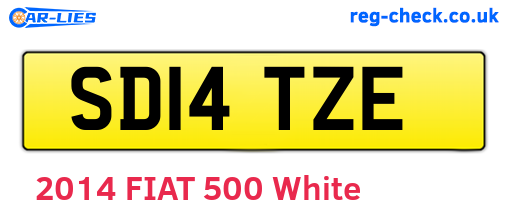 SD14TZE are the vehicle registration plates.