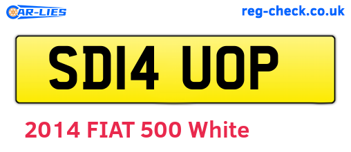 SD14UOP are the vehicle registration plates.