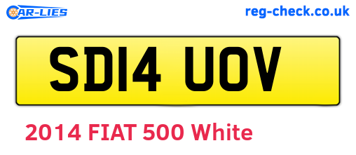 SD14UOV are the vehicle registration plates.