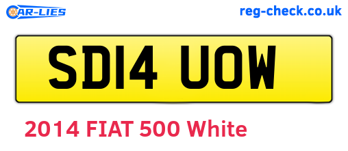 SD14UOW are the vehicle registration plates.