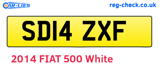 SD14ZXF are the vehicle registration plates.