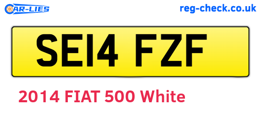 SE14FZF are the vehicle registration plates.